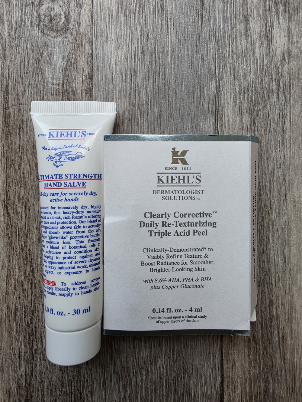 Kiehl's Ultimate Strength Hand Salve + Clearly Triple Acid Peel